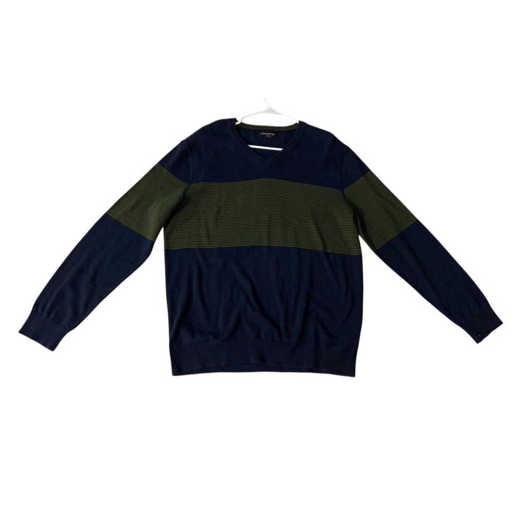 Banana Republic 100% Cotton Men’s Sweater Blue And Green Size Large - Picture 2 of 6